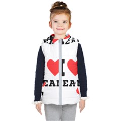 I Love Jean Kids  Hooded Puffer Vest by ilovewhateva