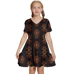 Pattern Floral Texture Icons Kids  Short Sleeve Tiered Mini Dress by Semog4