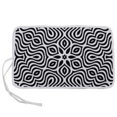 Pattern Wave Symmetry Monochrome Abstract Pen Storage Case (l)