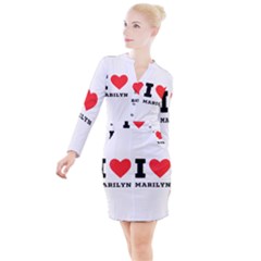 I Love Marilyn Button Long Sleeve Dress by ilovewhateva