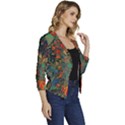 Ai Generated Flowers Trees Forest Mystical Forest Women s Casual 3/4 Sleeve Spring Jacket View3