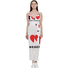 I Love Isabella V-neck Spaghetti Strap Tie Front Jumpsuit by ilovewhateva