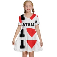 I Love Natalie Kids  Short Sleeve Tiered Mini Dress by ilovewhateva