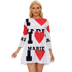 I Love Marie Long Sleeve Babydoll Dress by ilovewhateva