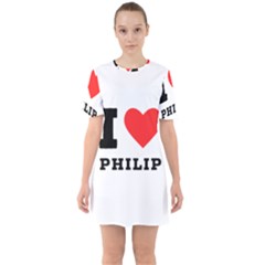 I Love Philip Sixties Short Sleeve Mini Dress by ilovewhateva