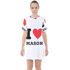 I Love Mason Sixties Short Sleeve Mini Dress by ilovewhateva