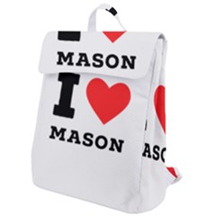 I Love Mason Flap Top Backpack by ilovewhateva