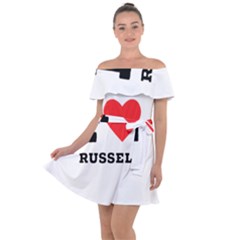 I Love Russell Off Shoulder Velour Dress by ilovewhateva