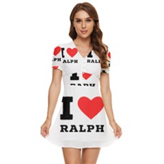 I Love Ralph V-neck High Waist Chiffon Mini Dress by ilovewhateva