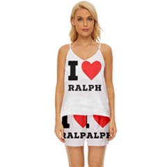 I Love Ralph V-neck Satin Pajamas Set by ilovewhateva