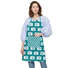 Modern Chic Vector Camera Illustration Pattern Pocket Apron by GardenOfOphir