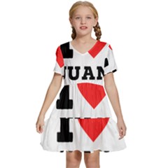 I Love Juan Kids  Short Sleeve Tiered Mini Dress by ilovewhateva