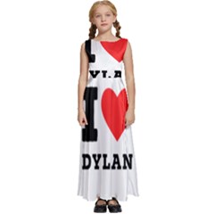 I Love Dylan  Kids  Satin Sleeveless Maxi Dress by ilovewhateva