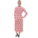 Coral And White Lady Bug Pattern Velvet Maxi Wrap Dress View2