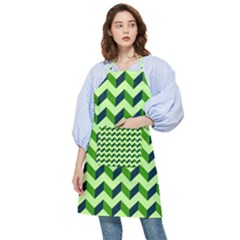 Modern Retro Chevron Patchwork Pattern Pocket Apron by GardenOfOphir