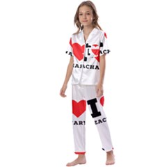 I Love Zachary Kids  Satin Short Sleeve Pajamas Set by ilovewhateva