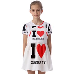 I Love Zachary Kids  Short Sleeve Pinafore Style Dress by ilovewhateva