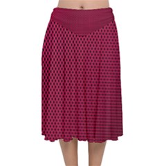 Red Velvet Flared Midi Skirt by nateshop