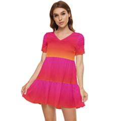 Spectrum Tiered Short Sleeve Babydoll Dress by nateshop