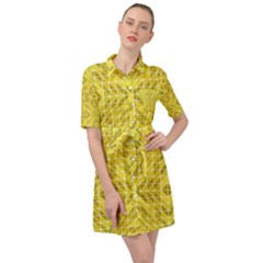 Tile Belted Shirt Dress by nateshop