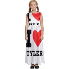 I Love Tyler Kids  Satin Sleeveless Maxi Dress by ilovewhateva