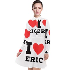 I Love Eric Long Sleeve Chiffon Shirt Dress by ilovewhateva