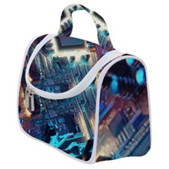 Ai Generated Motherboard City Technology Tech Cpu Satchel Handbag by Jancukart