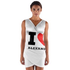 I Love Alexander Wrap Front Bodycon Dress by ilovewhateva