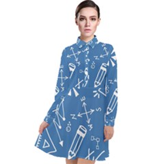 Education Long Sleeve Chiffon Shirt Dress by nateshop