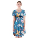 Medicine Pattern Short Sleeve V-neck Flare Dress View1