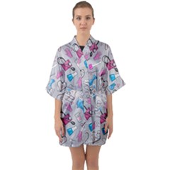 Medicine Half Sleeve Satin Kimono  by SychEva