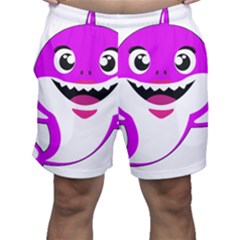 Purple Shark Fish Men s Shorts by Semog4