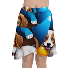 Cute Dog Dogs Animal Pet Chiffon Wrap Front Skirt by Semog4