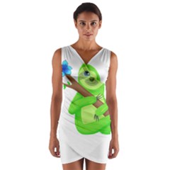 Sloth Branch Cartoon Fantasy Wrap Front Bodycon Dress by Semog4