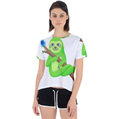 Sloth Branch Cartoon Fantasy Open Back Sport Tee by Semog4