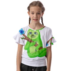 Sloth Branch Cartoon Fantasy Kids  Cut Out Flutter Sleeves by Semog4