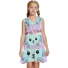 Cat Valentine-s Day Valentine Kids  Sleeveless Tiered Mini Dress by Semog4