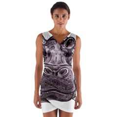 Hippopotamus Animal Wildlife Hippo Wrap Front Bodycon Dress by Semog4