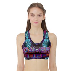 Gamer Life Sports Bra With Border by minxprints