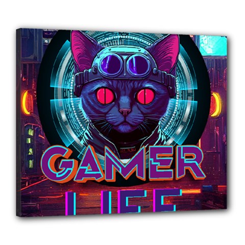 Gamer Life Canvas 24  X 20  (stretched) by minxprints