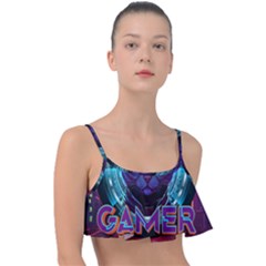 Gamer Life Frill Bikini Top by minxprints