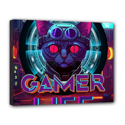 Gamer Life Canvas 14  X 11  (stretched) by minxprints