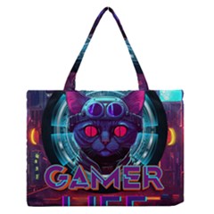 Gamer Life Zipper Medium Tote Bag by minxprints