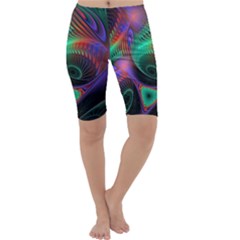 Circle Art 3d Artwork Graphics Vortex Colorful Digital Art Cropped Leggings  by Semog4