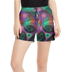 Circle Art 3d Artwork Graphics Vortex Colorful Digital Art Women s Runner Shorts by Semog4