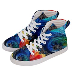 Colorful Digital Art Fractal Design Women s Hi-top Skate Sneakers by Semog4