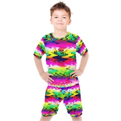 Waves Of Color Kids  Tee And Shorts Set by Semog4