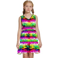 Waves Of Color Kids  Sleeveless Tiered Mini Dress by Semog4