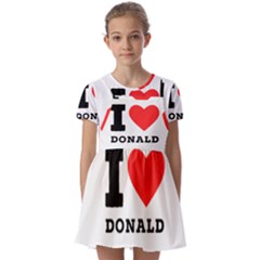 I Love Donald Kids  Short Sleeve Pinafore Style Dress by ilovewhateva