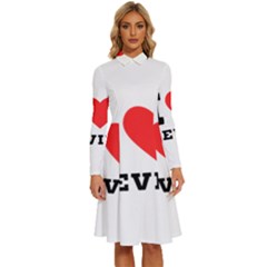 I Love Kevin Long Sleeve Shirt Collar A-line Dress by ilovewhateva